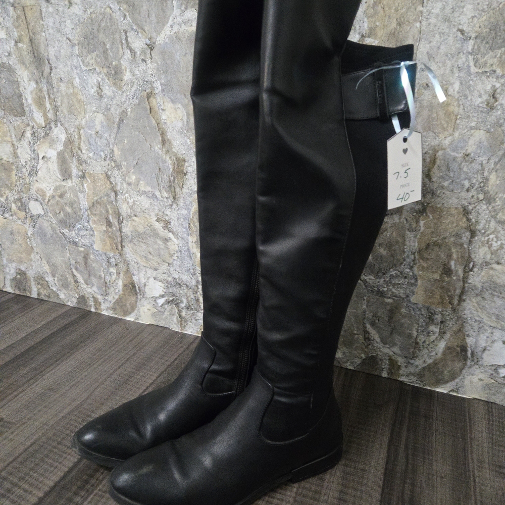 Calvin Klein Black Over-the-Knee Riding Boots
